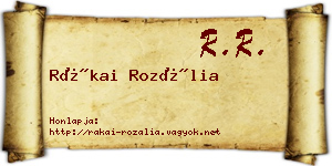 Rákai Rozália névjegykártya
