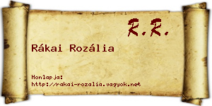 Rákai Rozália névjegykártya